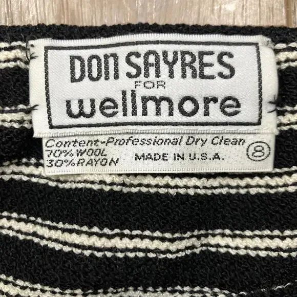 Vintage Don Sayres Womens Skirt Wool Size 6 Black Classic A-Line Gamut Talon Zip - Picture 4 of 6